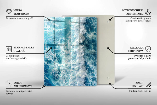 Osłona ściany przy kuchence gazowej Woda morskie fale