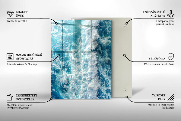 Osłona ściany przy kuchence gazowej Woda morskie fale