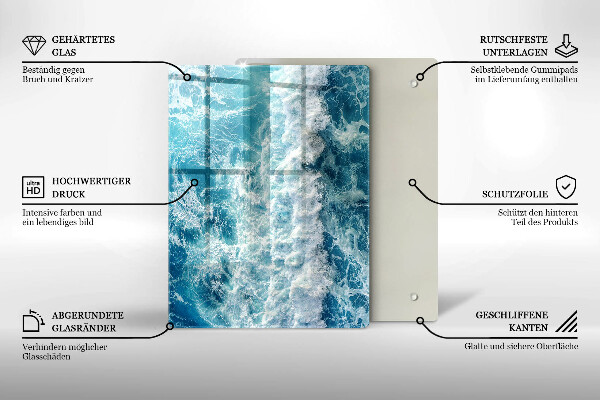 Osłona ściany przy kuchence gazowej Woda morskie fale