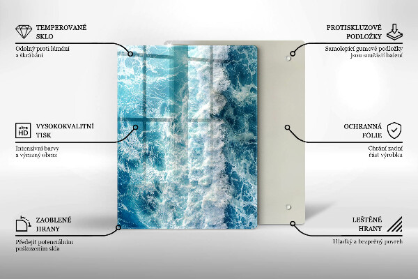 Osłona ściany przy kuchence gazowej Woda morskie fale