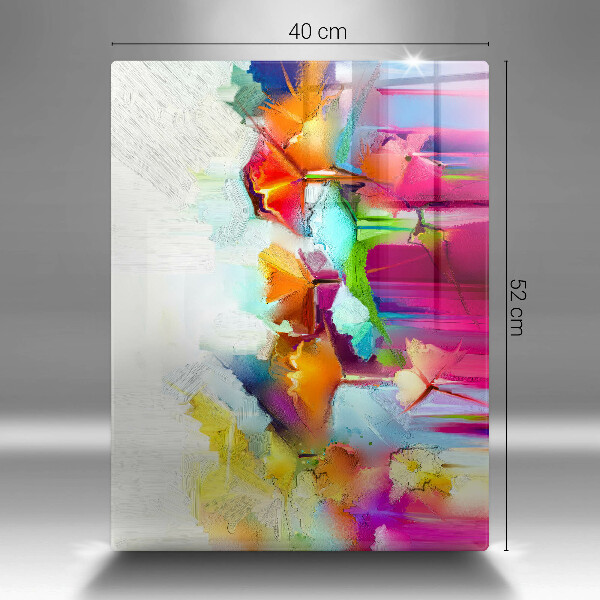 Osłona ściany przy kuchence gazowej Malowane farbami kwiaty