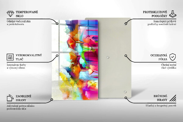 Osłona ściany przy kuchence gazowej Malowane farbami kwiaty