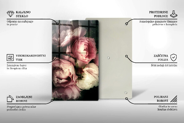 Osłona ściany przy kuchence gazowej Kwiaty piwonii