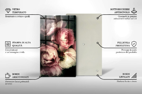 Osłona ściany przy kuchence gazowej Kwiaty piwonii