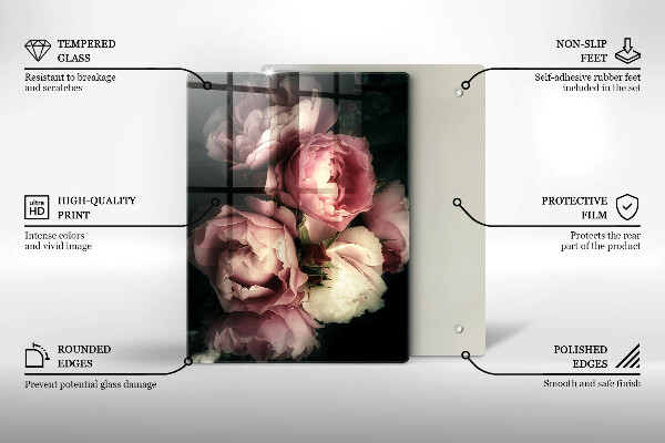 Osłona ściany przy kuchence gazowej Kwiaty piwonii