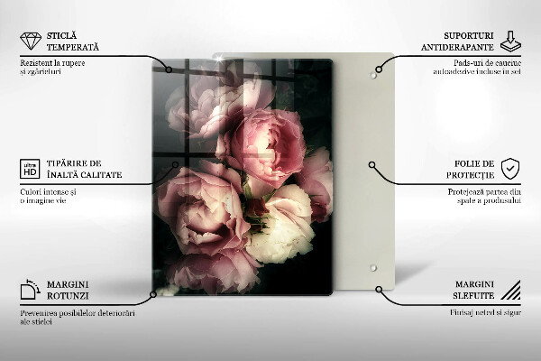 Osłona ściany przy kuchence gazowej Kwiaty piwonii