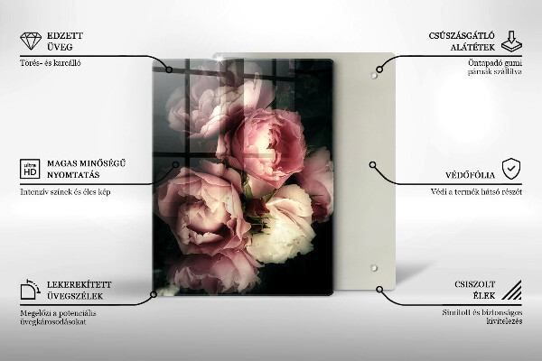 Osłona ściany przy kuchence gazowej Kwiaty piwonii