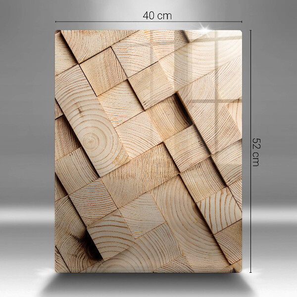 Osłona ściany przy kuchence gazowej Drewniane kwadraty