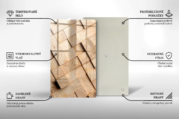 Osłona ściany przy kuchence gazowej Drewniane kwadraty