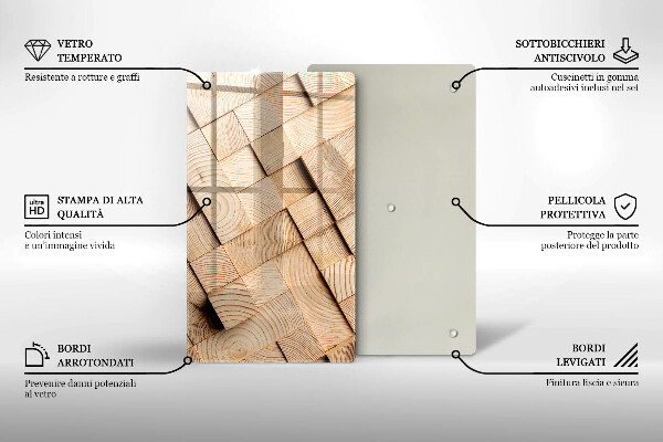 Osłona ściany przy kuchence gazowej Drewniane kwadraty
