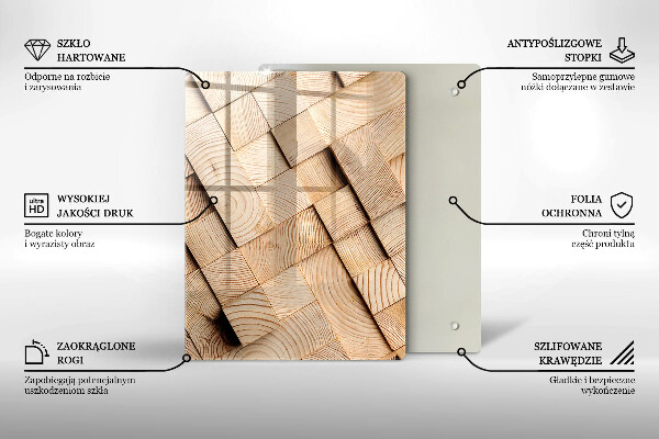 Osłona ściany przy kuchence gazowej Drewniane kwadraty