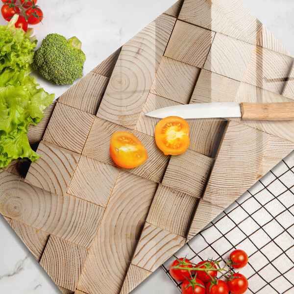 Osłona ściany przy kuchence gazowej Drewniane kwadraty