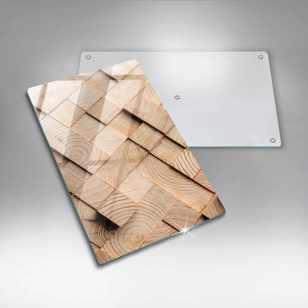 Osłona ściany przy kuchence gazowej Drewniane kwadraty