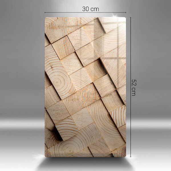 Osłona ściany przy kuchence gazowej Drewniane kwadraty