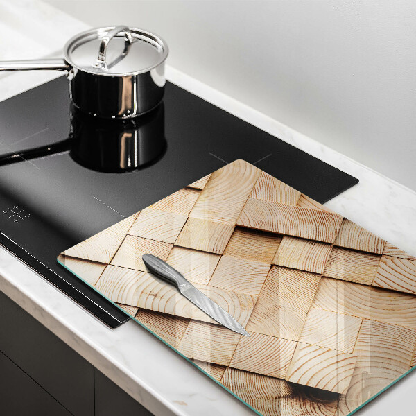 Osłona ściany przy kuchence gazowej Drewniane kwadraty