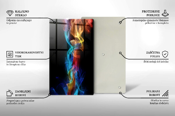 Osłona ściany przy kuchence gazowej Kolorowy dym