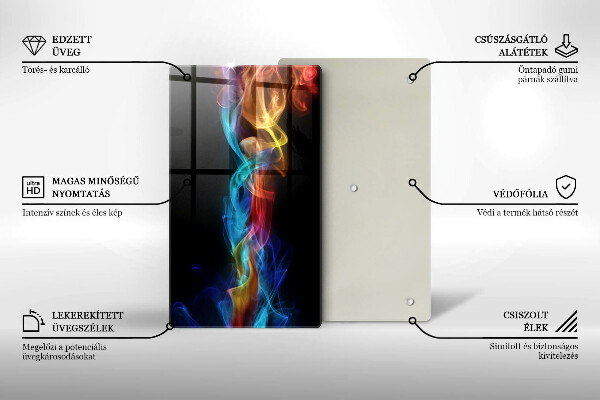 Osłona ściany przy kuchence gazowej Kolorowy dym