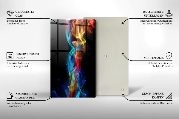 Osłona ściany przy kuchence gazowej Kolorowy dym