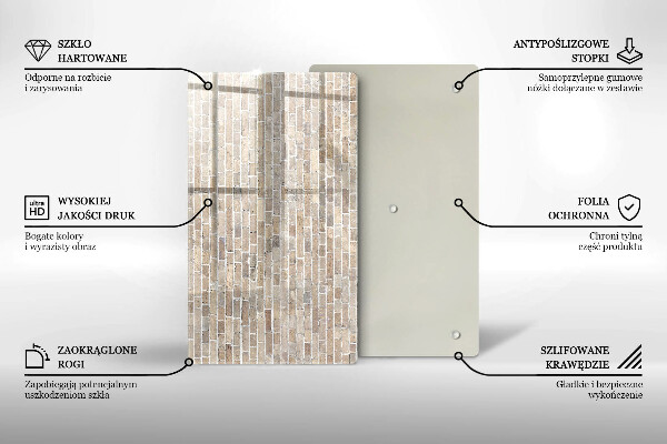Osłona ściany przy kuchence gazowej Ściana jasne cegły