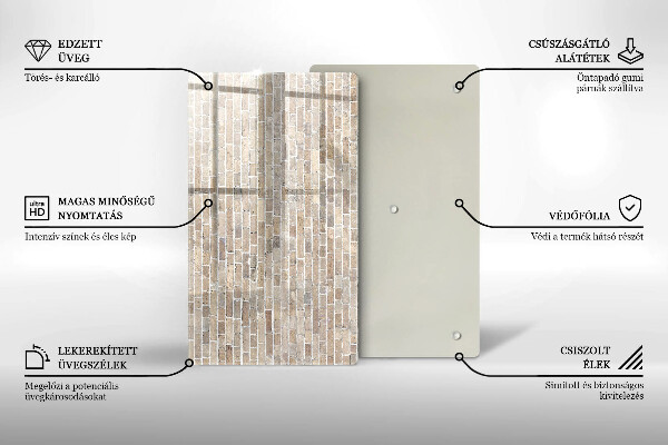 Osłona ściany przy kuchence gazowej Ściana jasne cegły