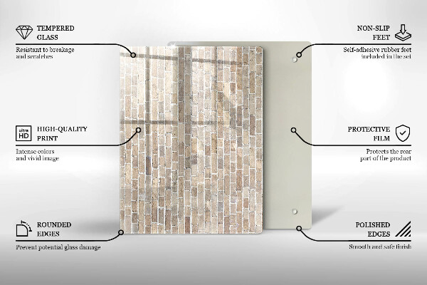 Osłona ściany przy kuchence gazowej Ściana jasne cegły