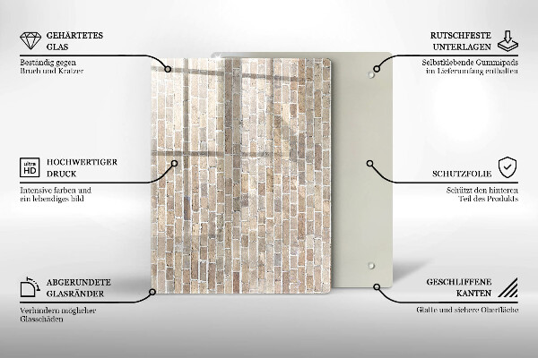 Osłona ściany przy kuchence gazowej Ściana jasne cegły