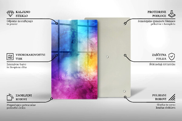 Osłona ściany przy kuchence gazowej Tęczowe plamy akwareli