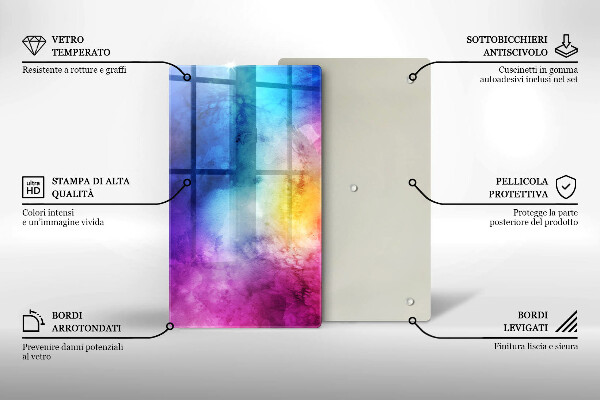 Osłona ściany przy kuchence gazowej Tęczowe plamy akwareli