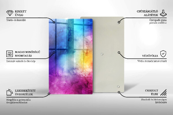 Osłona ściany przy kuchence gazowej Tęczowe plamy akwareli