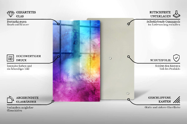 Osłona ściany przy kuchence gazowej Tęczowe plamy akwareli