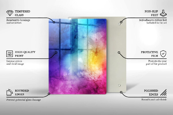 Osłona ściany przy kuchence gazowej Tęczowe plamy akwareli