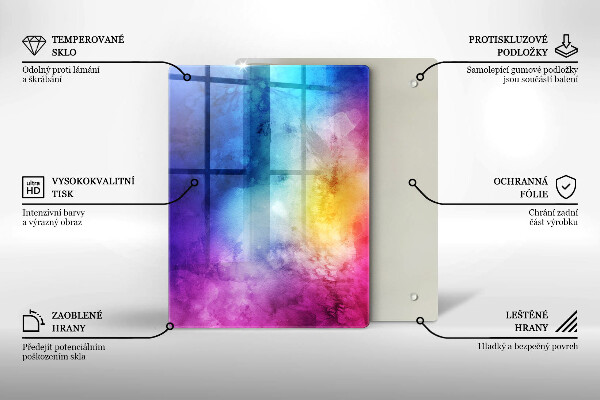 Osłona ściany przy kuchence gazowej Tęczowe plamy akwareli