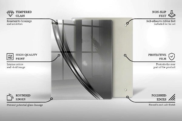 Osłona ściany przy kuchence gazowej Metalowa abstrakcja