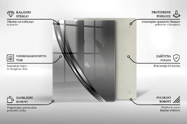 Osłona ściany przy kuchence gazowej Metalowa abstrakcja