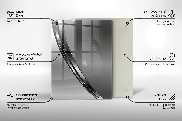 Osłona ściany przy kuchence gazowej Metalowa abstrakcja