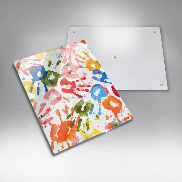 Osłona ściany przy kuchence gazowej Ślady dziecięcych dłoni