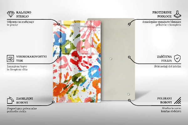 Osłona ściany przy kuchence gazowej Ślady dziecięcych dłoni