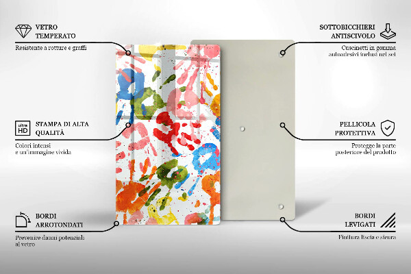 Osłona ściany przy kuchence gazowej Ślady dziecięcych dłoni