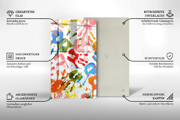 Osłona ściany przy kuchence gazowej Ślady dziecięcych dłoni