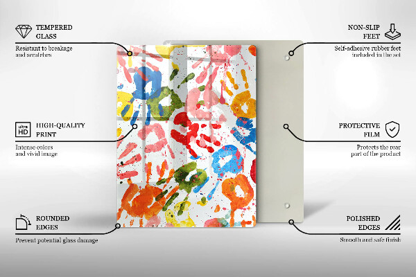 Osłona ściany przy kuchence gazowej Ślady dziecięcych dłoni