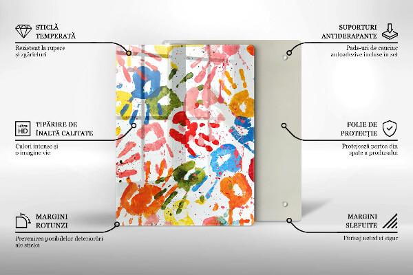 Osłona ściany przy kuchence gazowej Ślady dziecięcych dłoni