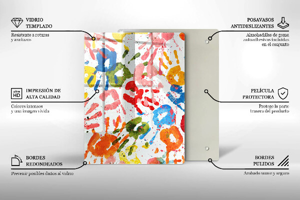 Osłona ściany przy kuchence gazowej Ślady dziecięcych dłoni