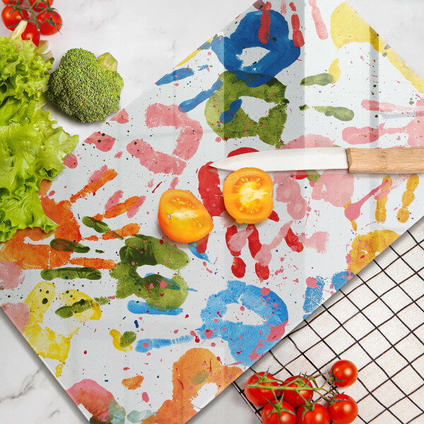 Osłona ściany przy kuchence gazowej Ślady dziecięcych dłoni