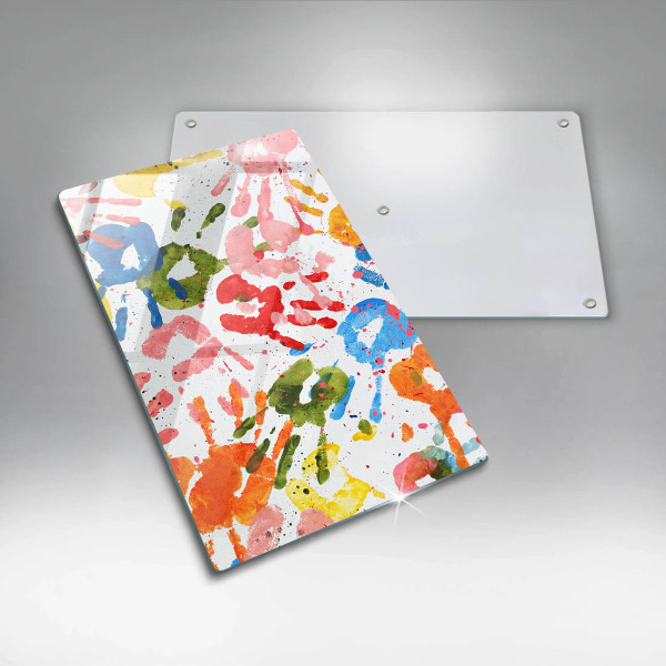 Osłona ściany przy kuchence gazowej Ślady dziecięcych dłoni