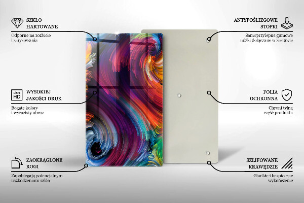 Osłona ściany przy kuchence gazowej Kolorowe pasemka