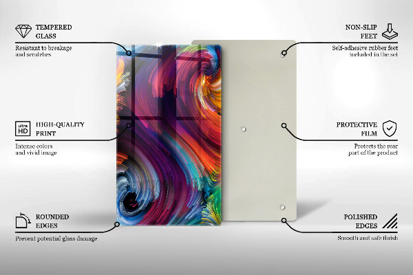 Osłona ściany przy kuchence gazowej Kolorowe pasemka