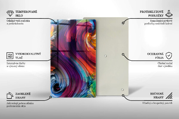 Osłona ściany przy kuchence gazowej Kolorowe pasemka