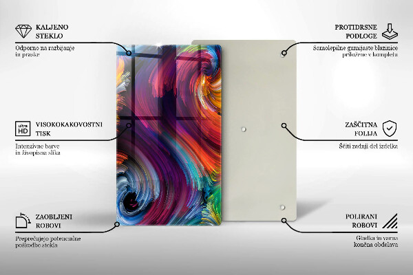 Osłona ściany przy kuchence gazowej Kolorowe pasemka