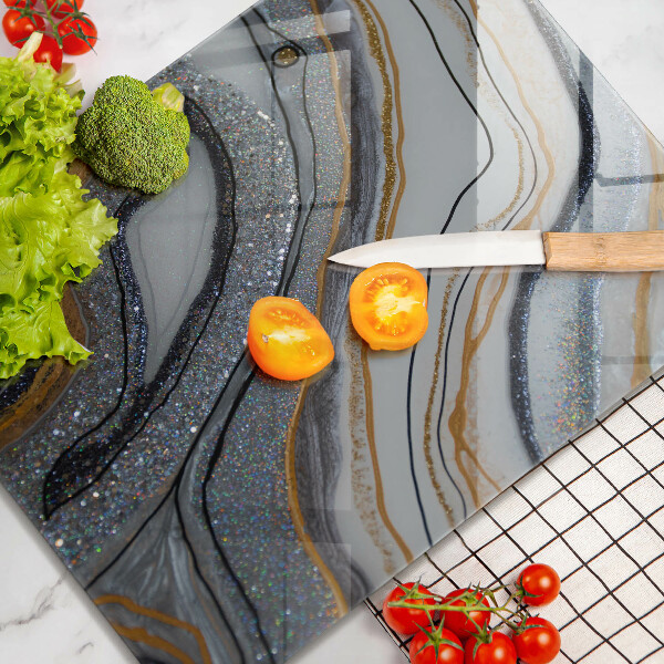 Osłona ściany przy kuchence gazowej skała ze złotem