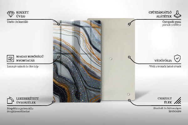 Osłona ściany przy kuchence gazowej skała ze złotem